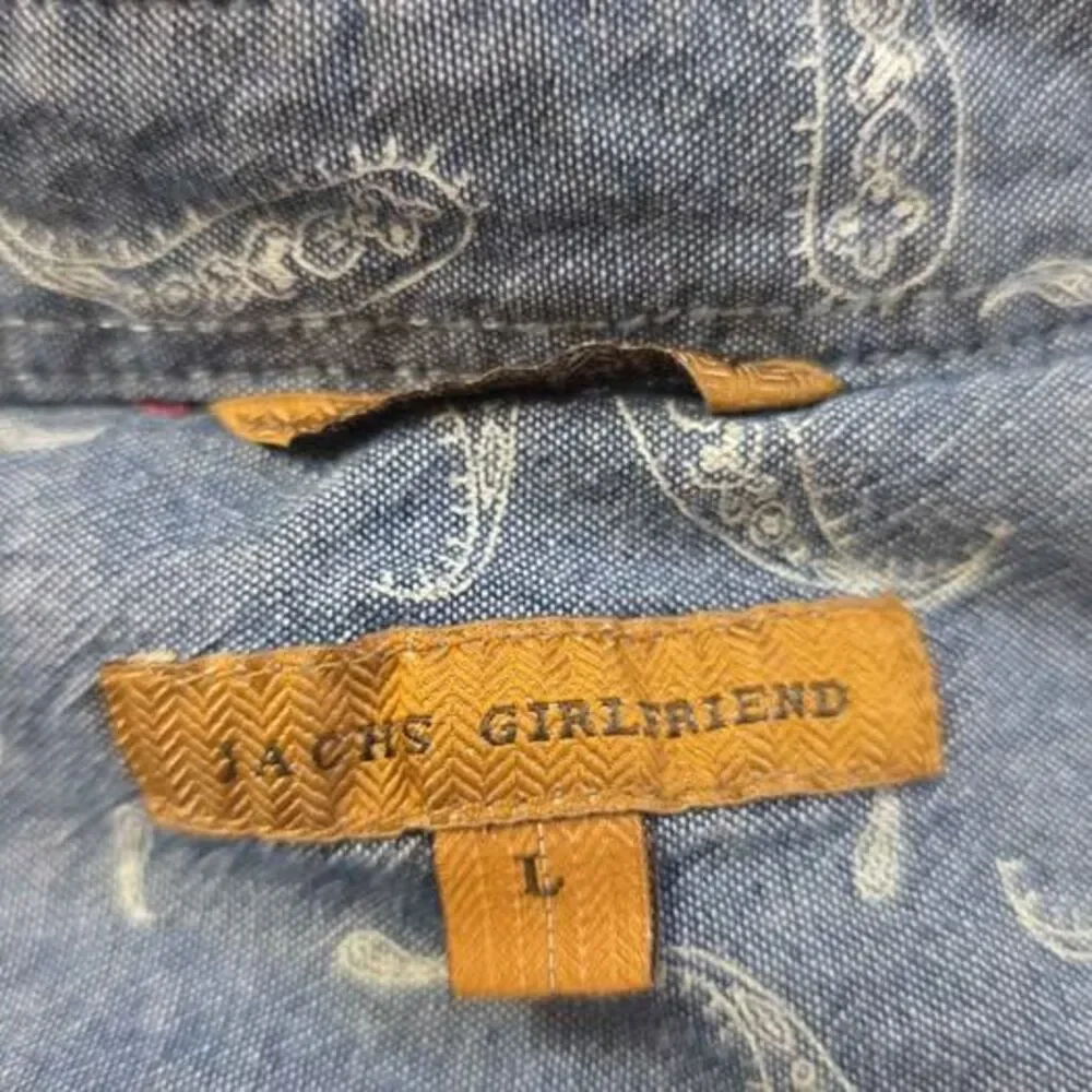 Jachs Girlfriend Plaid Flannel Button Down Shirt Size L